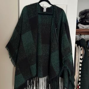 Green and black oversized shawl/cardigan